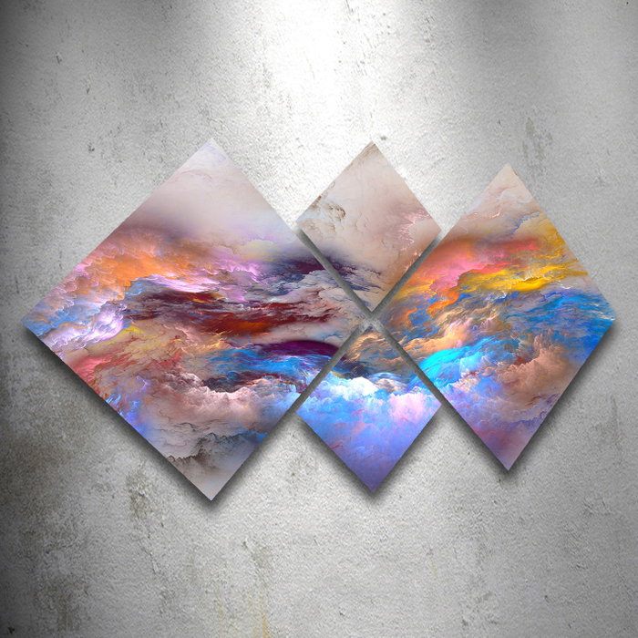 Wallity Conjunto de 4 Cuadros Decorativos de MDF Multicolor Wallity Conjunto de 4 Cuadros Decorativos de MDF Multicolor